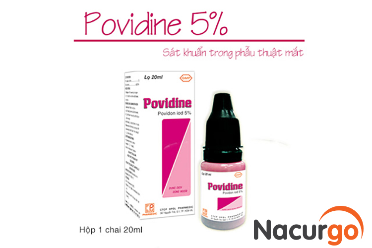 Povidine 5% sử dụng trong sát trùng niêm mạc mắt