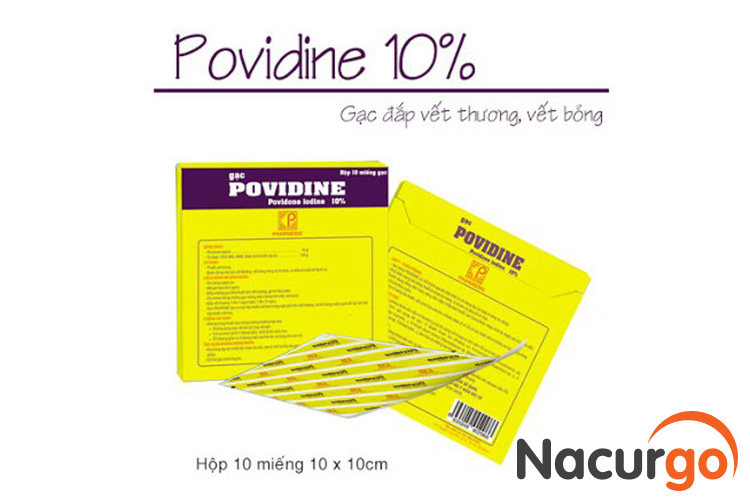 Miếng gạc đắp sát trùng vết thương có nồng độ Povidine 10%