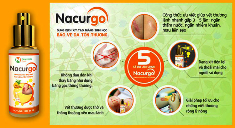 Chữa trị vết bỏng mau lành không để sẹo Nacurgo màng sinh học! 1