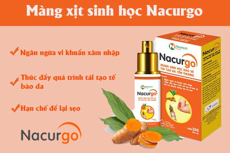 Băng vết mổ với màng xịt sinh học Nacurgo 1