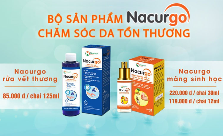 Bộ sản phẩm Nacurgo giúp chăm sóc bảo vệ vết thương hiệu quả hơn 3 đến 5 lần