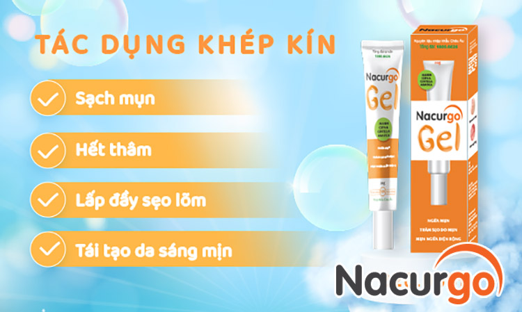 Nacurgo gel có nhiều công dụng tốt cho tình trạng da mụn