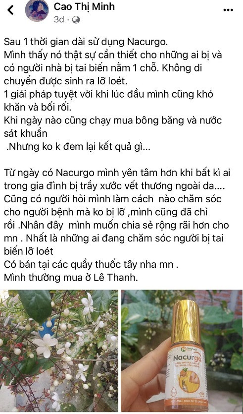 90% bệnh nhân dùng Nacurgo cho tình trạng lở loét da, loét tỳ đè cho phản rồi rất tốt 2