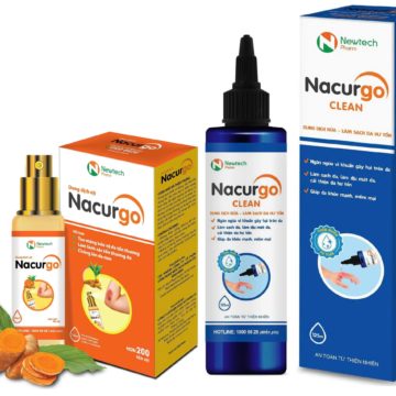Nacurgo màng sinh học (30ml) + Nacurgo xanh rửa, sát khuẩn tổn thương da.