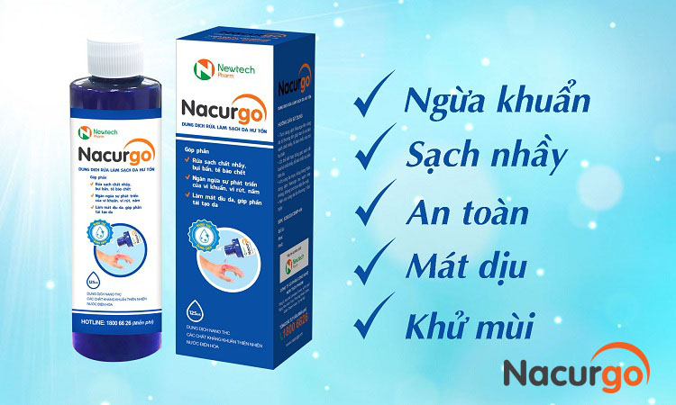 Nacurgo xanh rửa, sát khuẩn vết loét